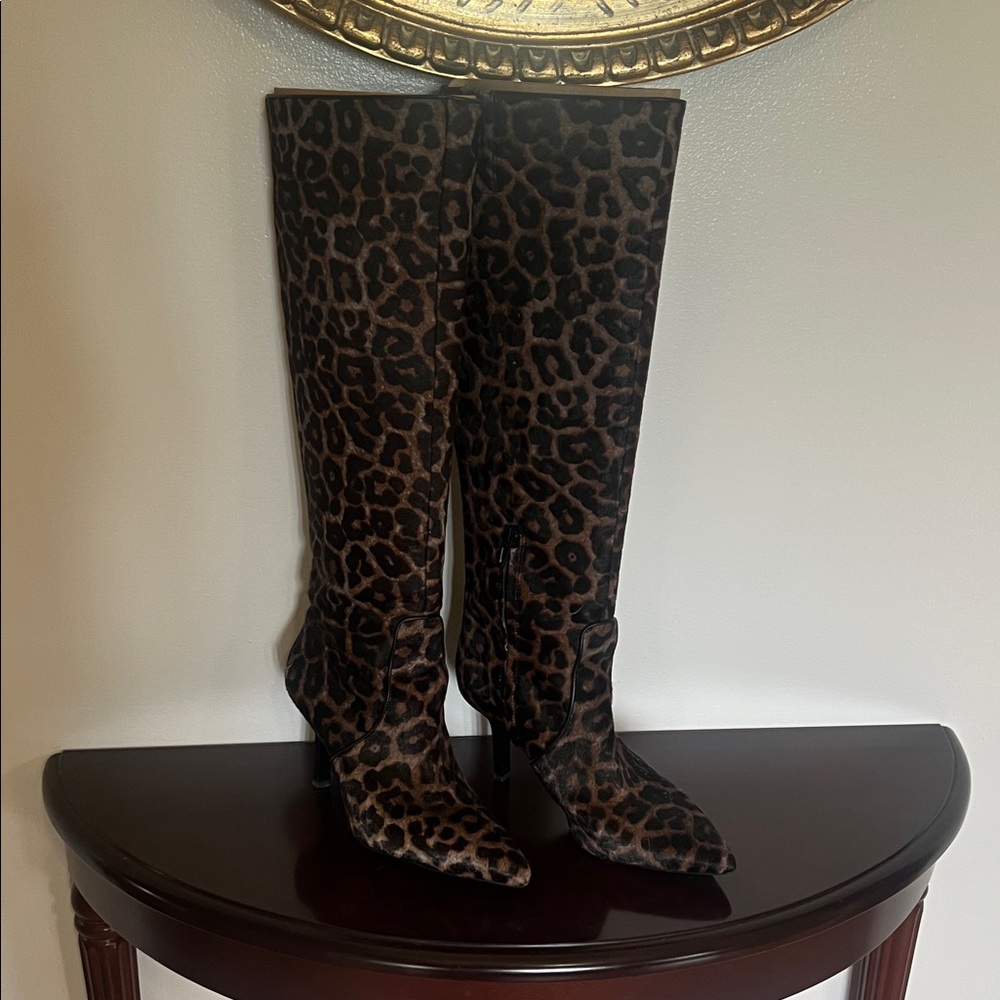 Michael Kors Leopard calf hair boots